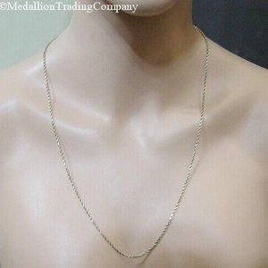 14k Yellow Gold 2mm Diamond Cut Twist Rope Chain 26" Inch Long Necklace 9.8 gram